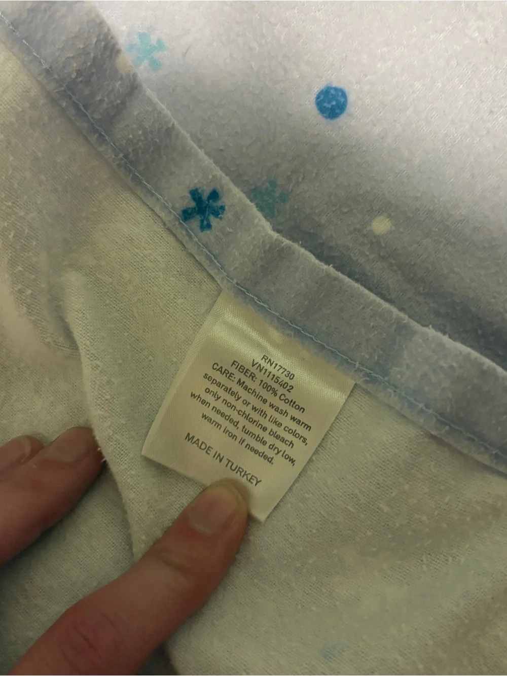 Light Blue Snowflake Holiday Bed Panel with Festive Border